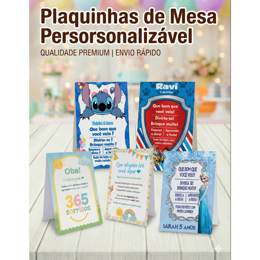 Kit Plaquinhas de Agradecimento Personalizavel (Todos os temas)- Centro de Mesa em Oferta na Shopee