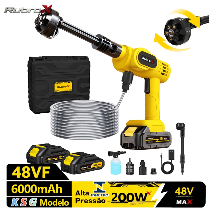 KSG Lavadora de Alta Pressão Sem Fio Portátil Recarregável Carros e Jardins Bivolt 6000mAh 2 Baterai em Oferta na Shopee