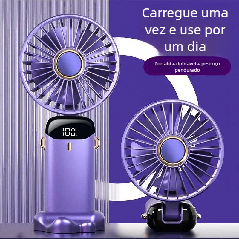 Ventilador Dobrável USB – Mini, Recarregável, Portátil com Display Digital em Oferta na Shopee