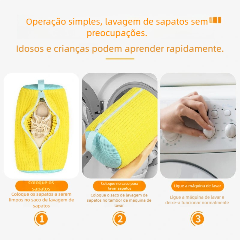 Bolsa Malha Lavanderia – Anti-Deformação, Ideal para Tênis e Sapatos