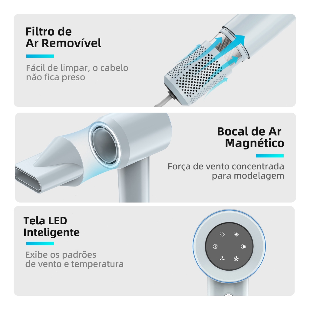 Secador de Cabelo Profissional Gokoco GD029 1500W — foto 6