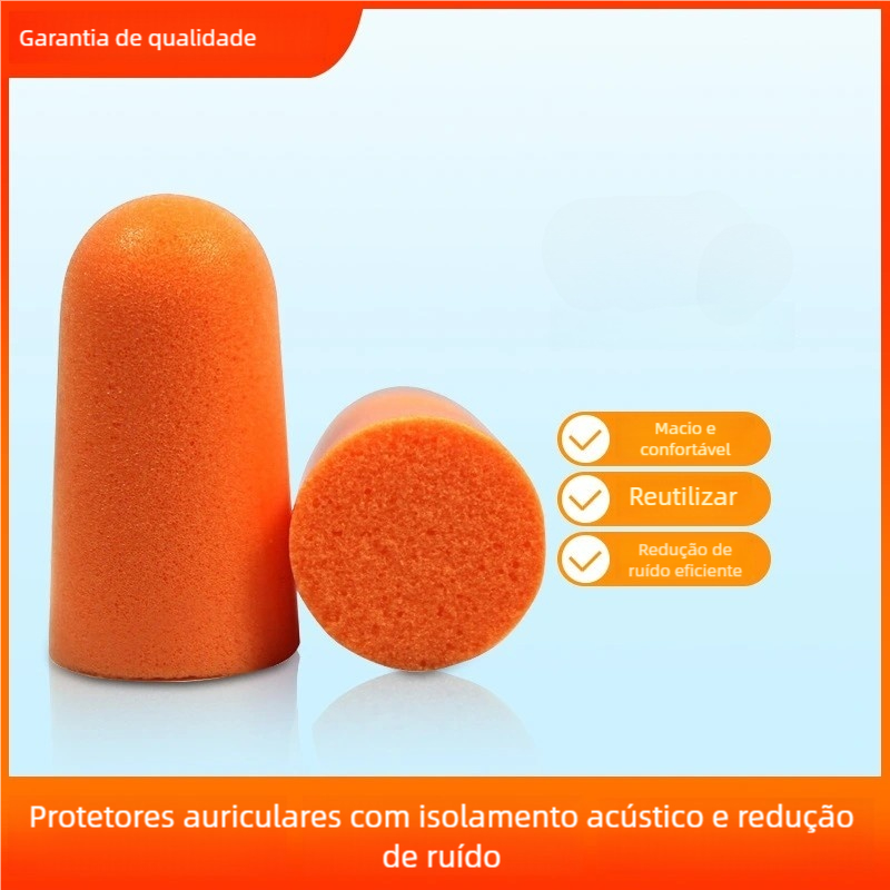 Kit 5 Abafadores de Ouvido de Espuma – Sem Cordão, Tampão Ouvido para Dormir