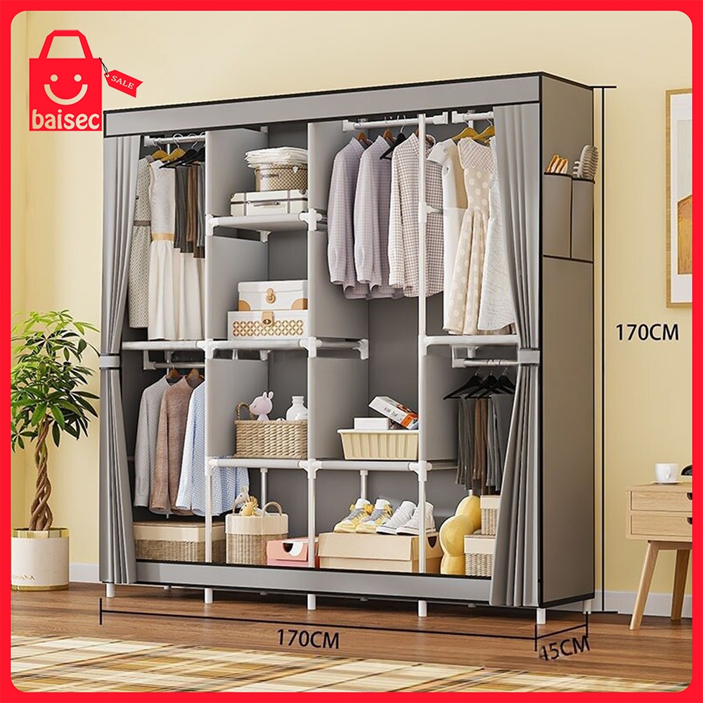 Guarda Roupa Dobrável Organizador De Roupas Portátil com Ziper Armário de Roupa Multifuncional