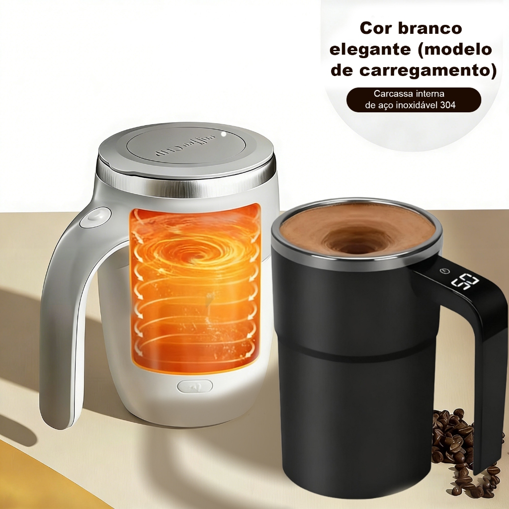 Caneca Misturadora Automática Elétrica USB Bateria Recarregável Mixer Café 380ml