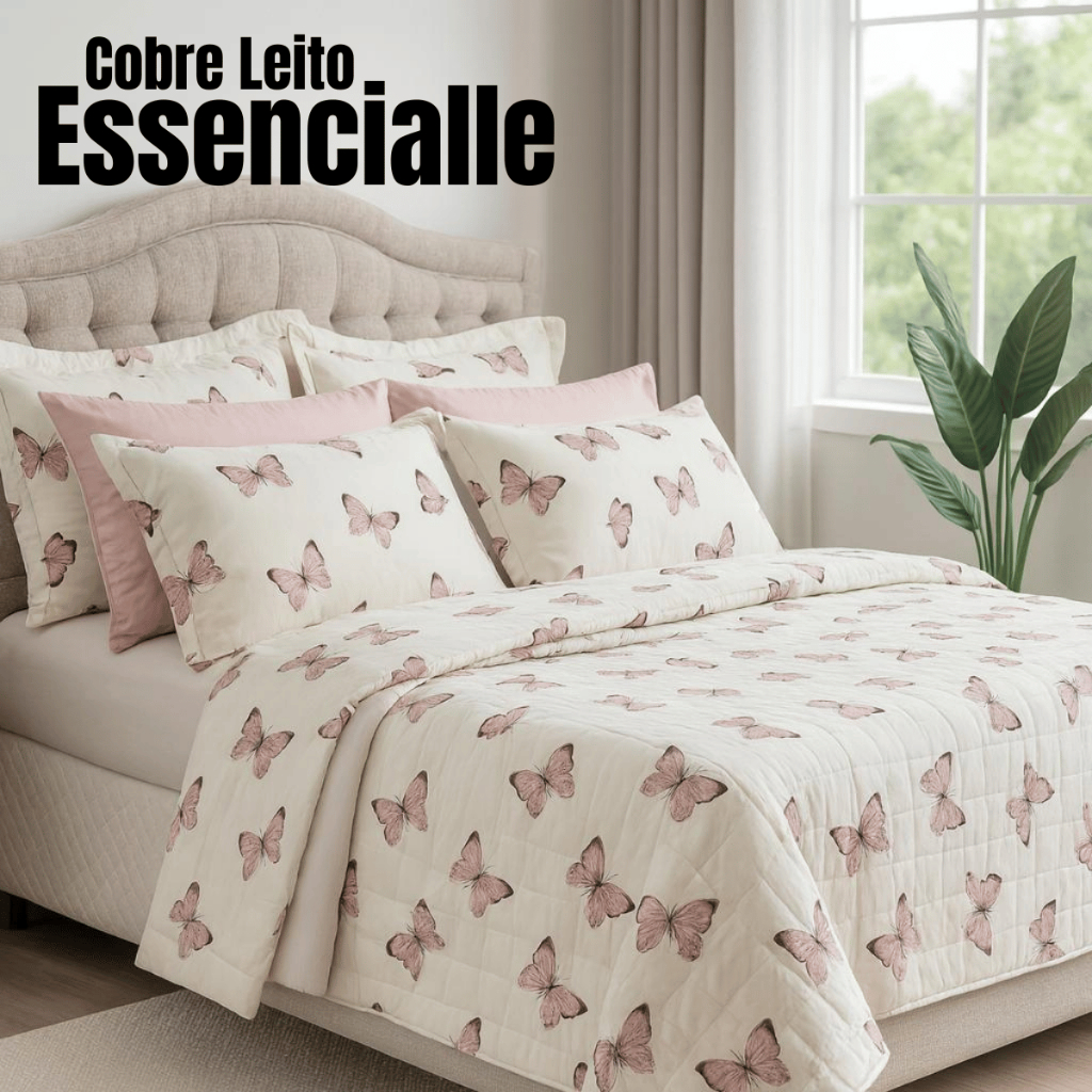 Colcha Casal Solteiro Queen King Cobre Leito Essencialle Alto Padrão Luxuoso em Oferta na Shopee