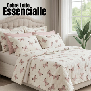 Colcha Casal Solteiro Queen King Cobre Leito Essencialle Alto Padrão Luxuoso em Oferta na Shopee