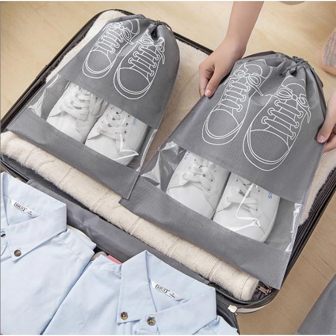 Novos Sachês Impermeáveis para Sapatos – 5 Peças, Não Tecido com Cordão, Organizadores de Viagem