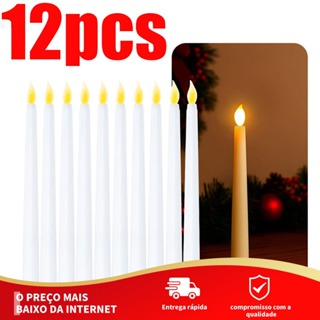 Kit 12 Vela Led Para Castiçal 28cm Eletrônica Festa Natalina Decoração Castiçal Romântico em Oferta na Shopee