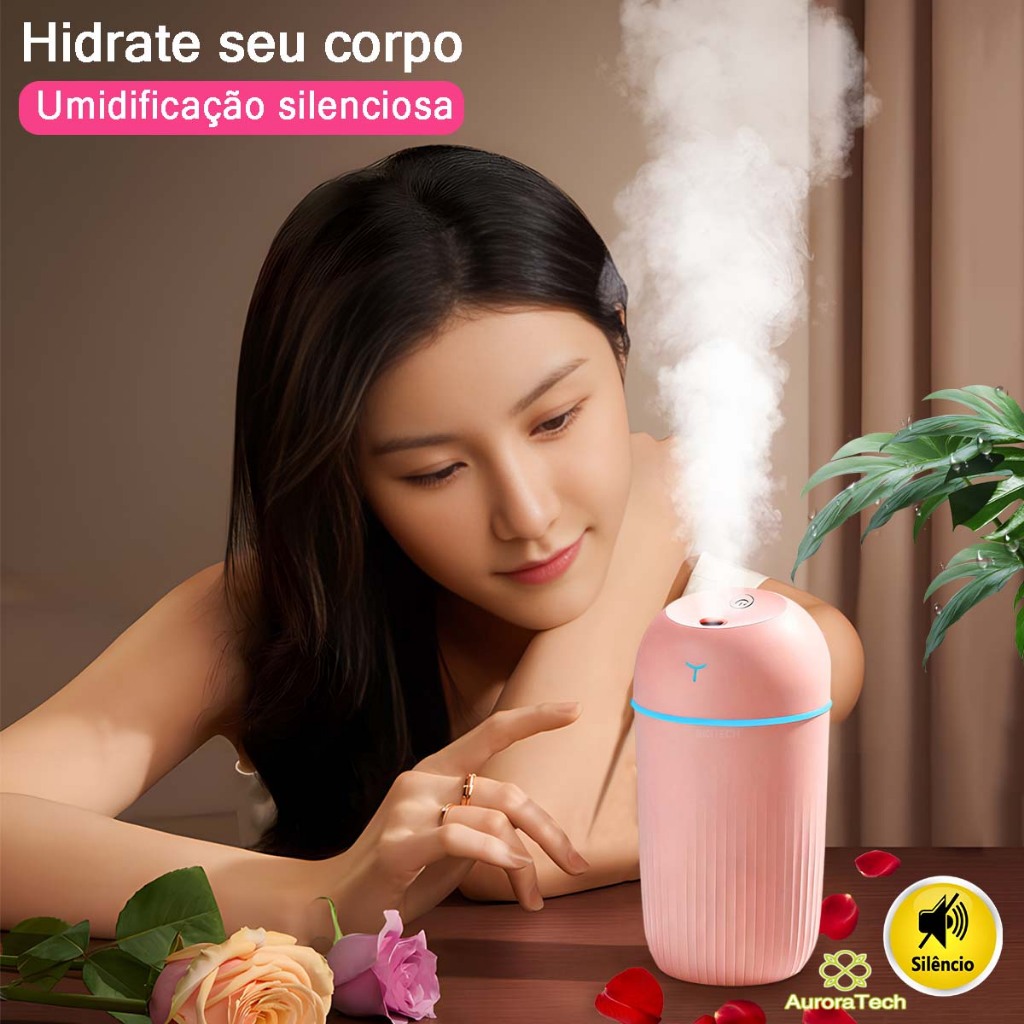 Kit Umidificador De 420ml Aromatizador Purificador Led Humidificador De Ambiente Difusor De Aromas Usb Para Carro Cas