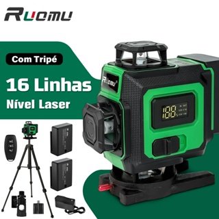 16 Linhas Nivel A Laser Profissional 4d Autonivelante Nível Laser ​​Com Tripe 2 Baterias em Oferta na Shopee