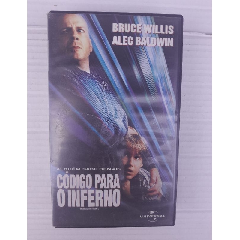 Fita Vhs Código Para o Inferno original Legendado Bruce Willis Alec Baldwin aventura