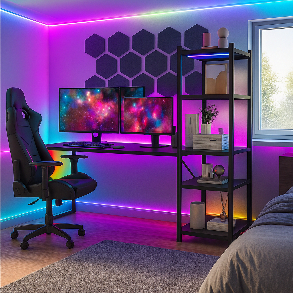 Escrivaninha Gamer Industrial com Prateleiras – Mesa para Computador Home Office Estudo e Trabalho em Oferta na Shopee