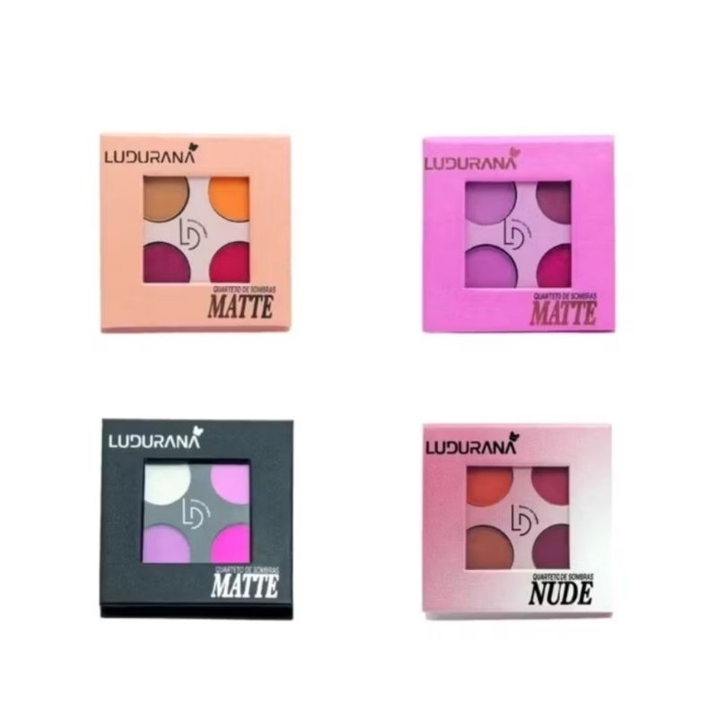 quarteto de sombras ludurana, paleta de sombras matte, sombras nude, sombras …