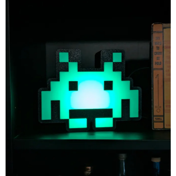Luminária Space Invaders Decorativa neon Light Box Lâmpada Luz