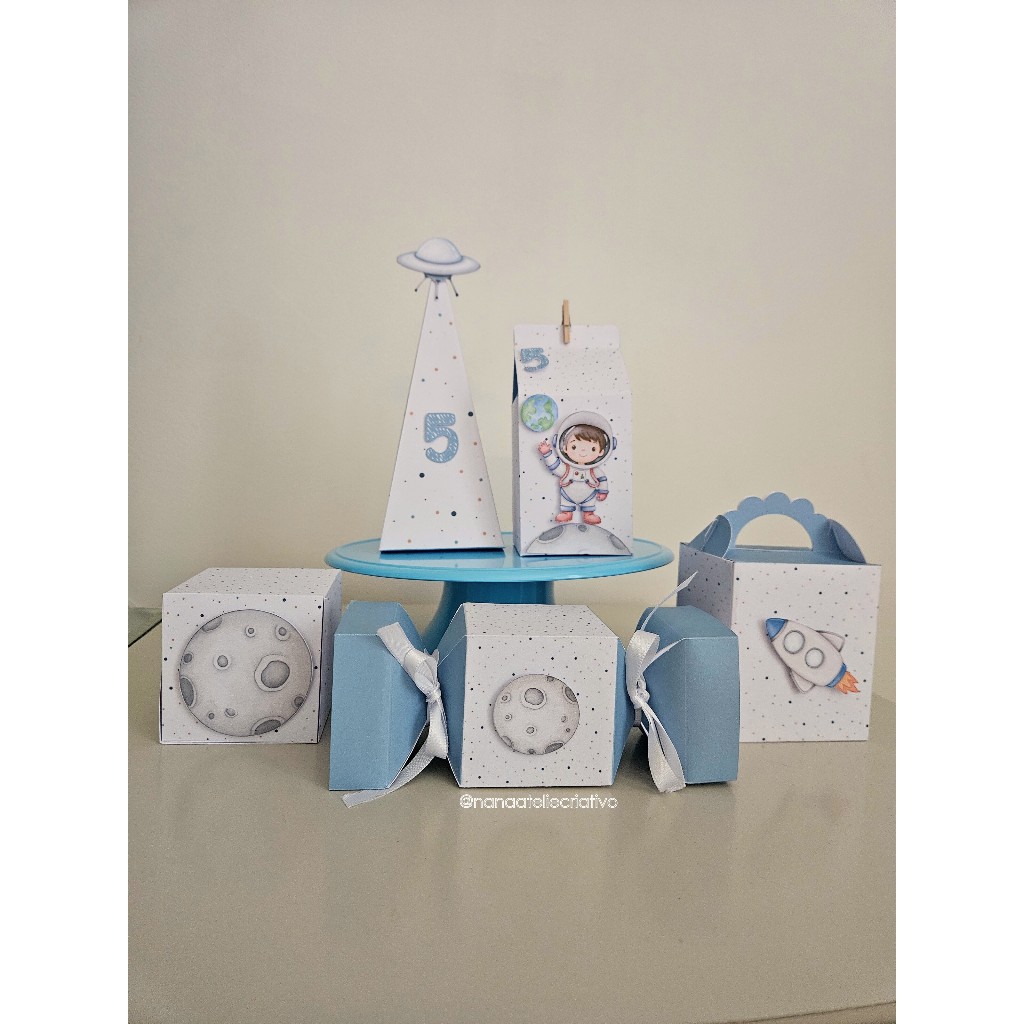 Caixas personalizadas Astronauta Lembrancinha festa infantil aniversário