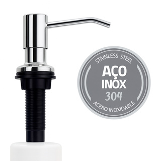 Dosador de Sabão Líquido Cromado Inox 304 Embutir 500ml – Aço Inoxidável Premium Westing em Oferta na Shopee