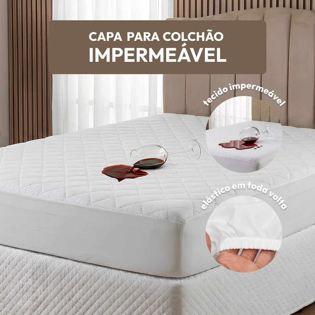 Capa Impermeável Colchao Casal Queen King Solteiro Anti Xixi Lençol com ELÁSTICO Impermeável