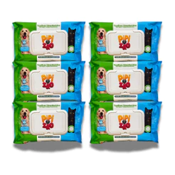 Pet Lenço Umedecido Para Cães e Gatos - Toalha Pet - Kit C/6 Pacotes
