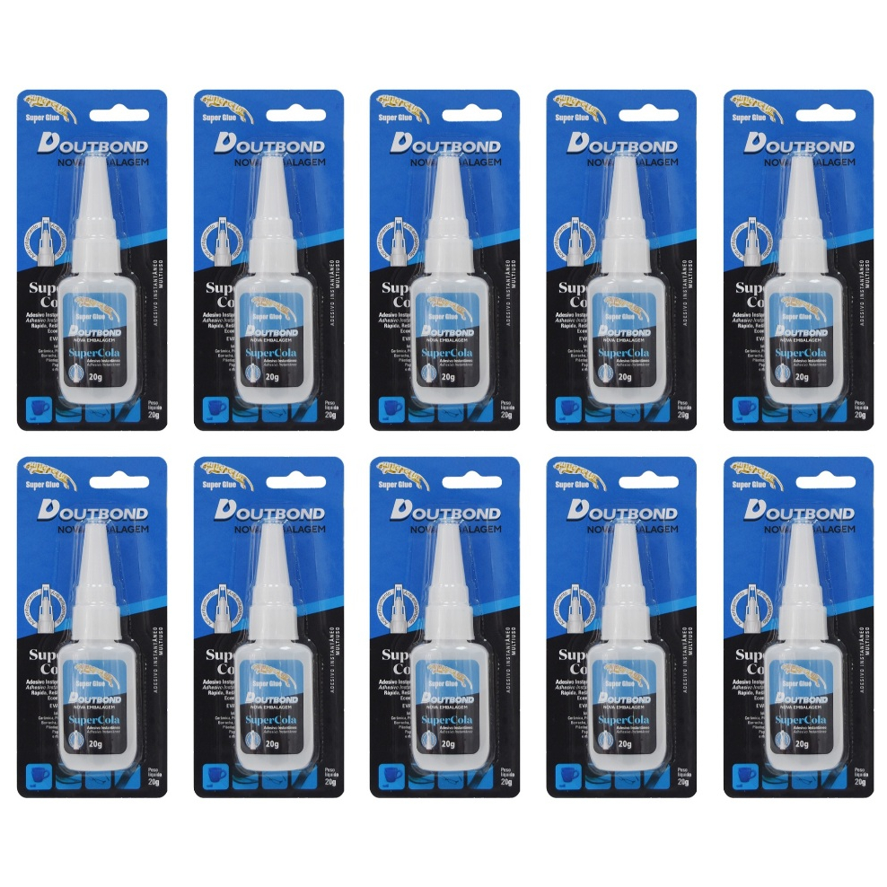 Adesivo Cola Instantânea 20g - DOUTBOND 4004 - Caixa com 10 blisters