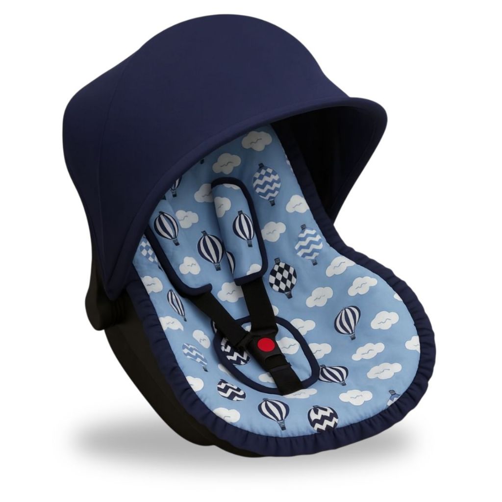 Capa Para Bebe Conforto + Capota Solar + Protetor Cinto Kit 3 Peças Enxoval Menina Menino Rosa Azul