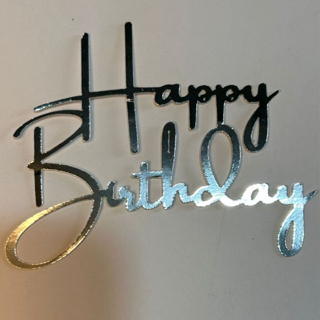 Kit 10 Topo de Bolo Happy Birthday Papel Laminado Decorativo Para Aniversario em Oferta na Shopee