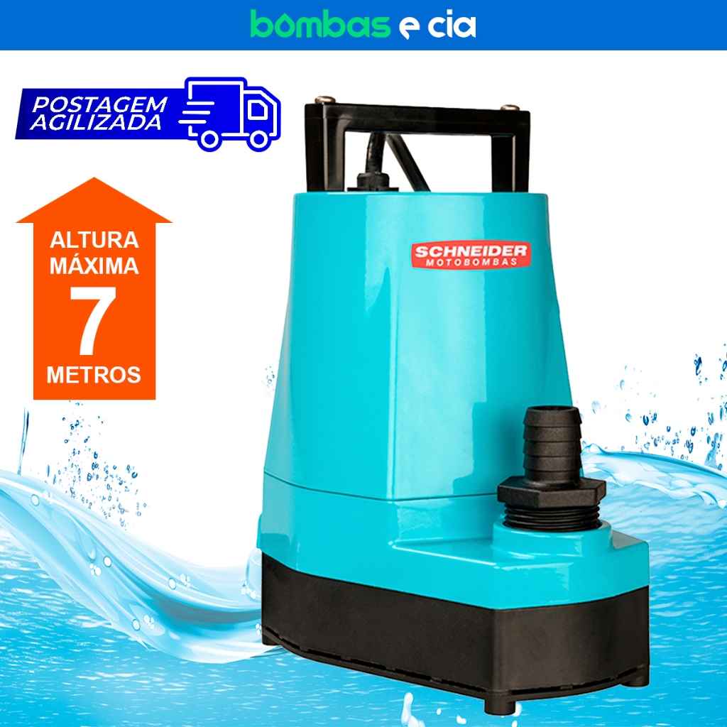 Bomba para Limpeza de Caixa D'água Submersível Bcs-s1 220v Monofásica 1/6cv Schneider