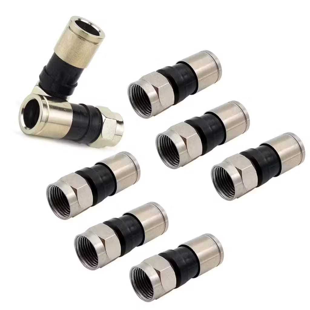 Conector RG6 De Compressão Cabo Coaxial - Kit com 10 peças