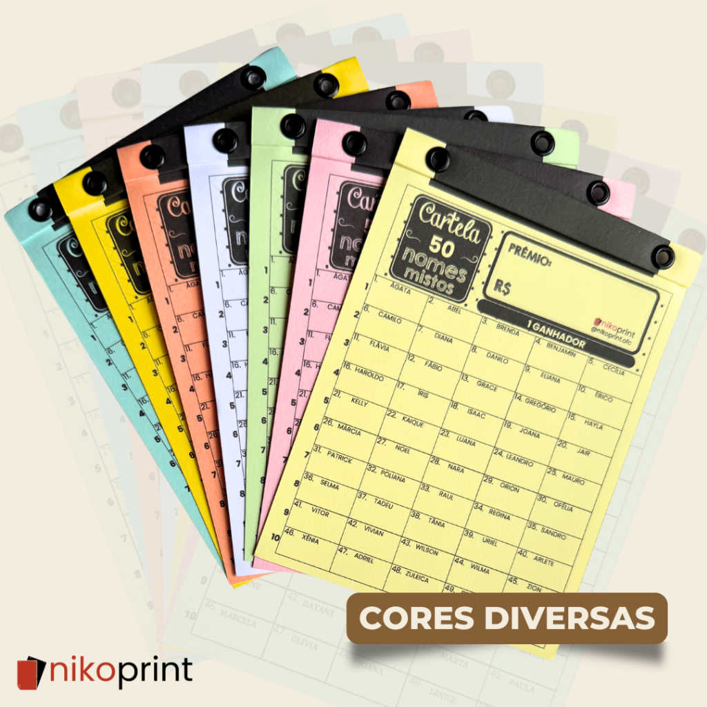 Cartela de rifa - Animais|Times|Países|Flores|Carros|Bíblicos|Natura|oBoticário|doTERRA em Oferta na Shopee