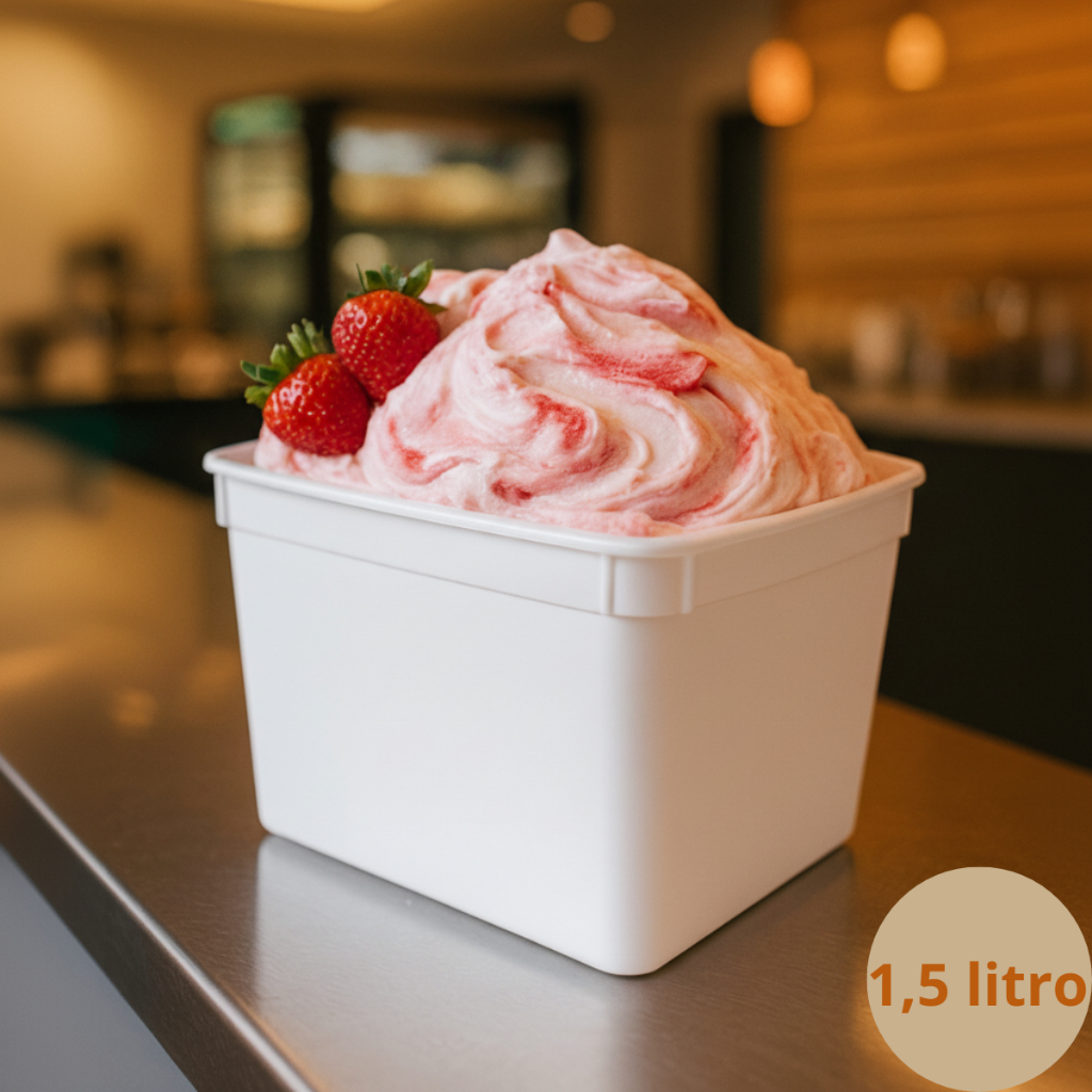Potes 1,5 Litro Branco Com Tampa Para Sorvete e Açaí em Oferta na Shopee