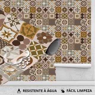 Papel De Parede Para Cozinha Azulejo Português  - ENVIO IMEDIATO em Oferta na Shopee