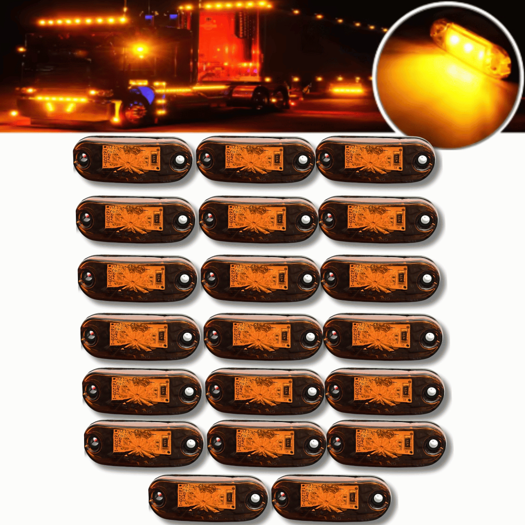 Lanterna Delimitadora Carreta Caminhão Baú Placa Escada Tri Led Bi Volt - 3 Cores