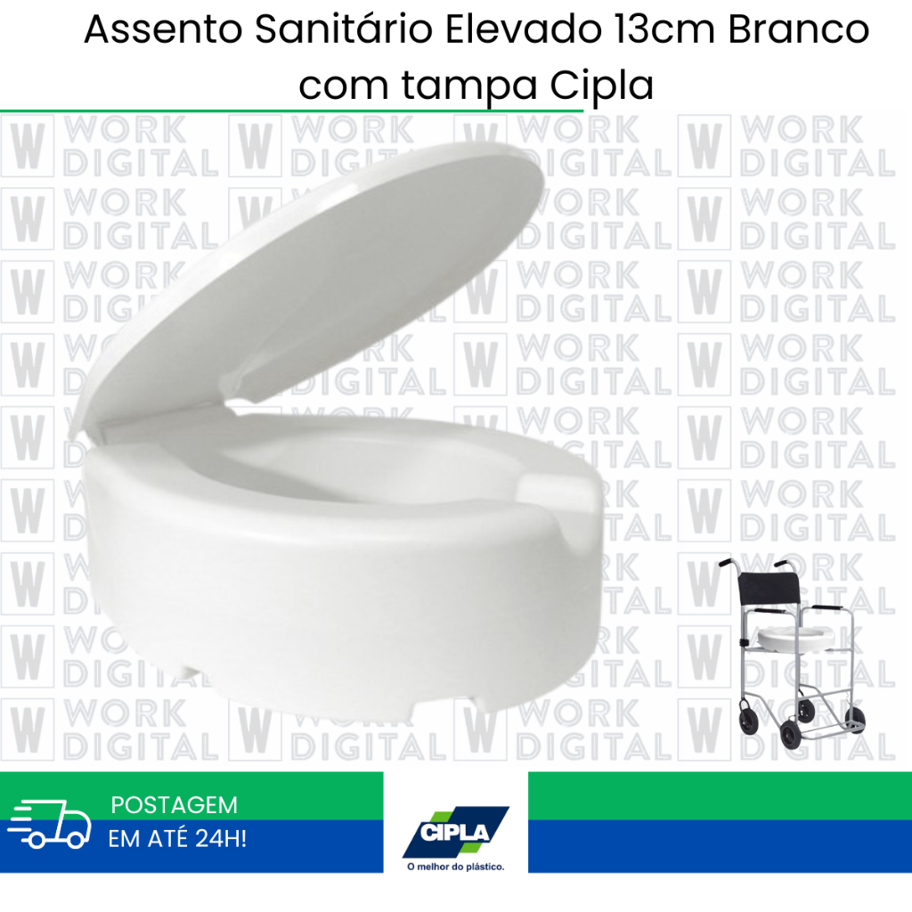 Assento Sanitário Elevado Branco 13cm Cipla em Oferta na Shopee