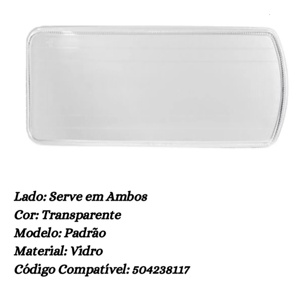 Lente Vidro Farol Iveco Stralis Tector Cursor Traker 504238117