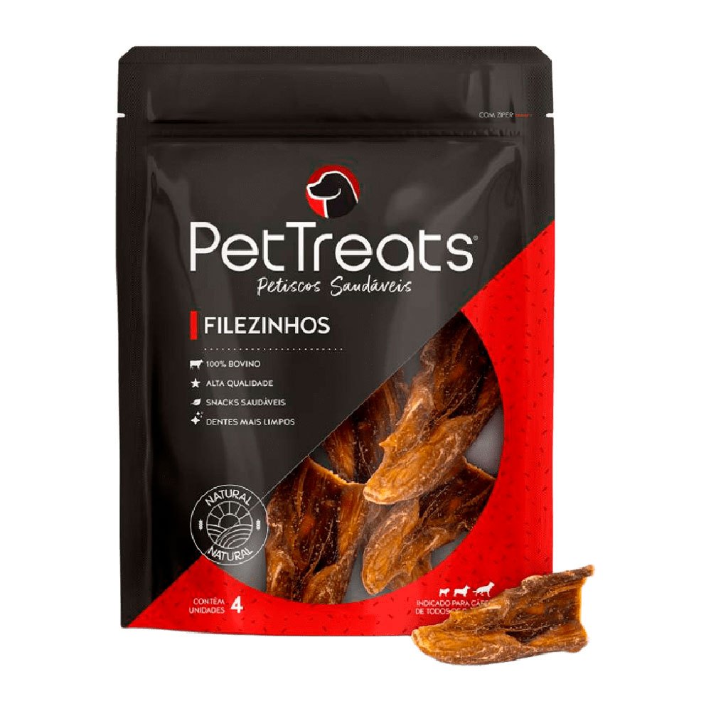 Petisco Natural PetTreats Filézinho Esôfago Bovino Para Cães 4 Unidades em Oferta na Shopee