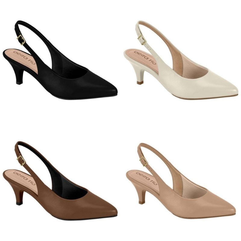 Scarpin Sandália Feminino Beira Rio Slingback 40761310 em Oferta na Shopee