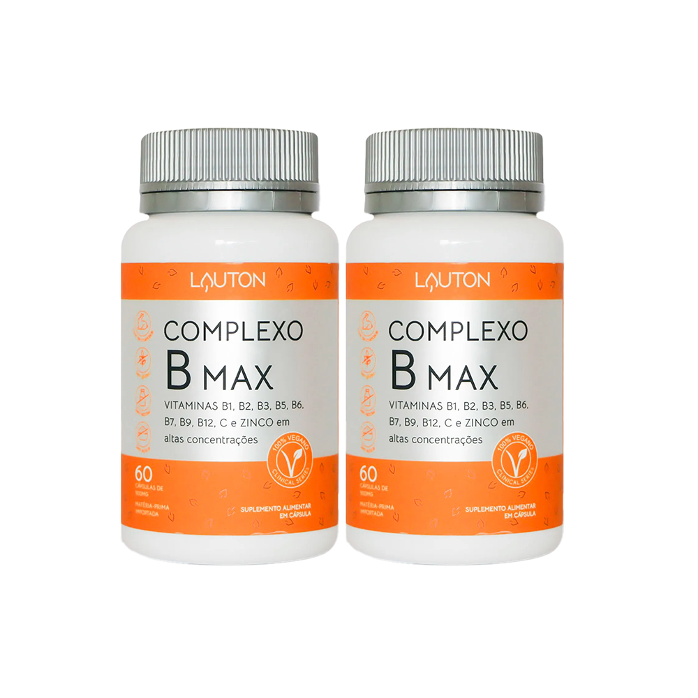 Complexo B Max Lauton - Vitaminas B + Vitamina C e Zinco 60 Caps