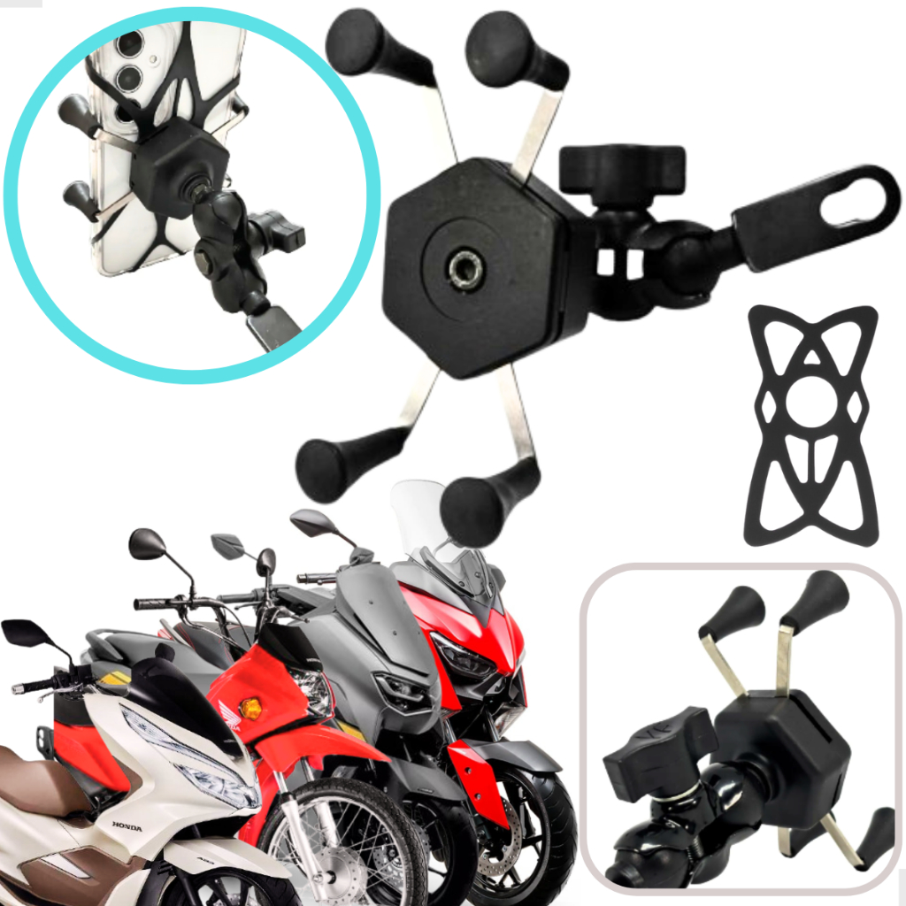 Suporte Celular Moto Nmax Xmax Biz Pcx Elite Pop Universal Articulado Engante Rápido Garra Aranha