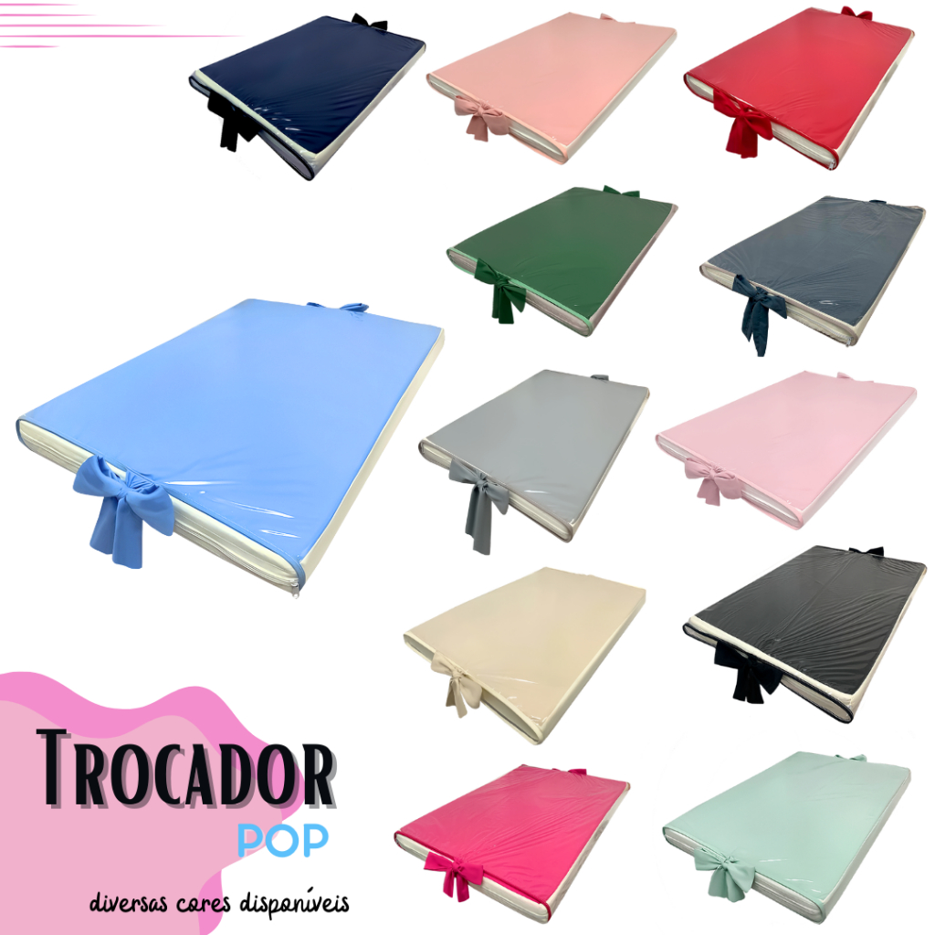 Trocador de Cômoda com Plástico Impermeável e Zíper Americano - Diversas Cores