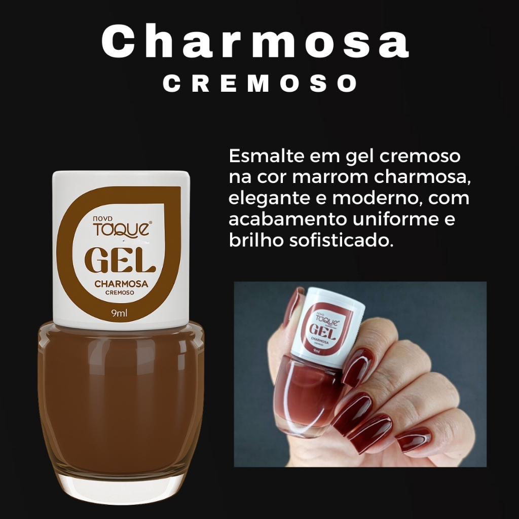Kit 6 Esmaltes em Gel Novo Toque Nova Coleção Lançamento Tons de Vermelho Nude Manicure Atacado