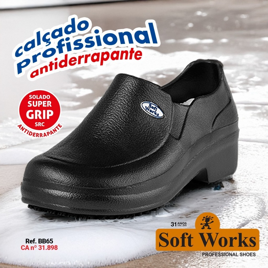 sapato branco profissional bb65 babuche eva confortavel trabalho medic em Oferta na Shopee
