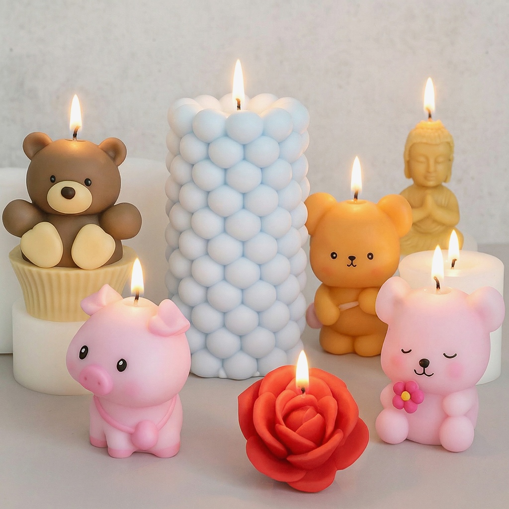 Molde De Silicone Premium Velas Sabonete Artesanato 3D Luxo Lembrancinha Decoração Aromaterapia Urso em Oferta na Shopee