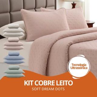 Kit Cobre Leito Colcha 3 peças Soft Dream Dots Extra Macio - Aconchegante e de Alta Durabilidade em Oferta na Shopee