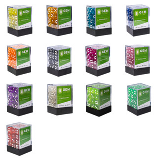 Kit 36 Dados D6 12mm GEM Dados 6 Lados Mini Opaco Translúcido Perolado Glitter Card Game