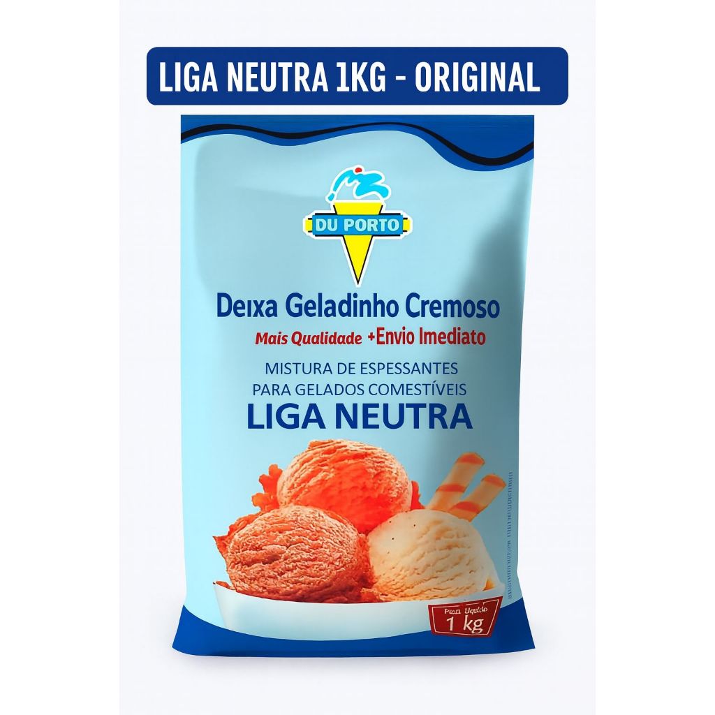 Liga Neutra 1Kg Du Porto Para Geladão Geladinho Picole Sorvete Sobremesa Deixa Cremoso Estabilizante Original