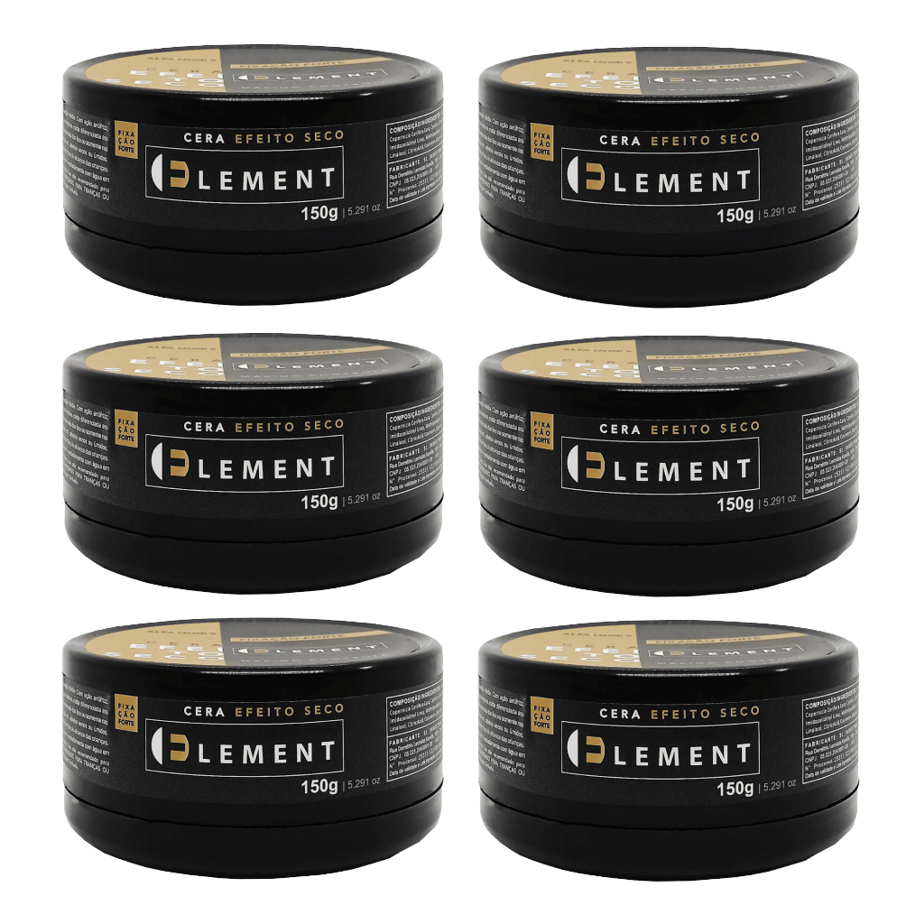 Kit 6 Pomada Modeladora Cera Efeito Seco Element 150g