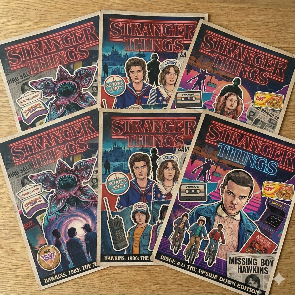 Poster Stranger Things Retrô Papel Kraft 180g - Tamanho A4 em Oferta na Shopee