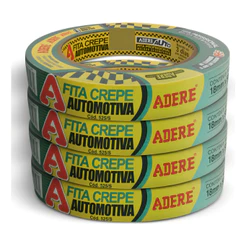 Fita Crepe Automotiva Verde 18mm X 40m Adere 4 Unidades Lisa