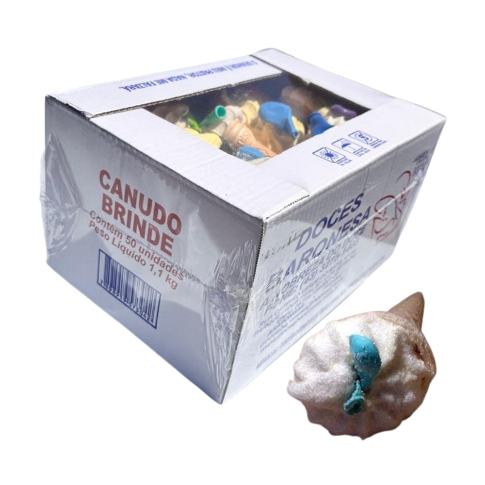 Doce de Maria Mole na Casquinha de Sorvete com Brinde Bexiga 1,1kg com 50 Unidades
