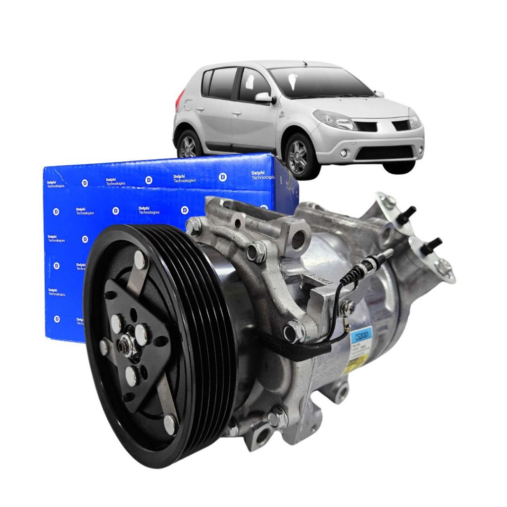 Compressor Ar Condicionado Para Renault Sandero 1.6 2007 a 2014 Delphi CS20301
