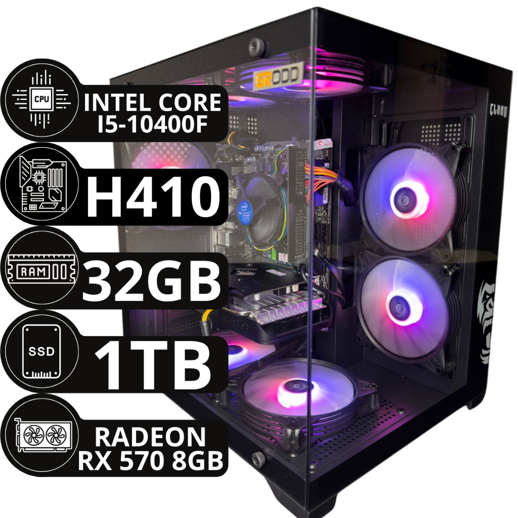 Pc Gamer I5-10400f, Rx 570 8gb, 32gb Ram, Ssd Nvme 1tb, Argb